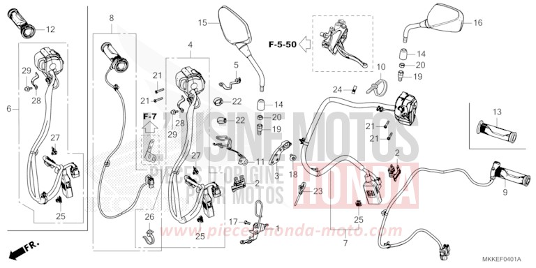 SCHALTER/KABEL (CRF1000D/D2/DL/DL2) von Africa Twin GRAND PRIX RED (R380B) von 2019